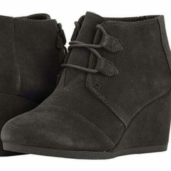 Toms Shoes - Toms $90 Forged Iron Grey Suede Women's Kala Wedge